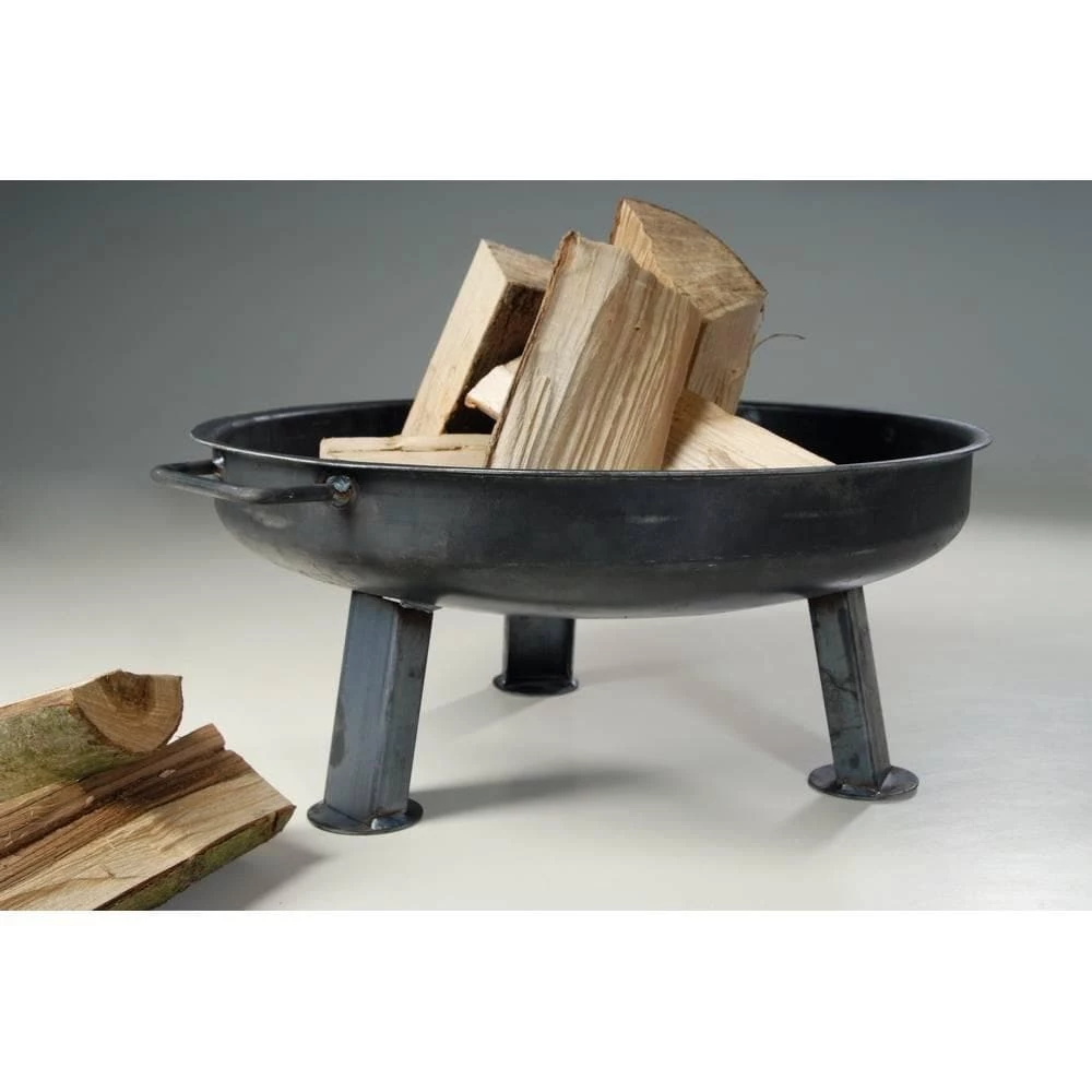 Acerto® Massive Feuerschale 80 Cm + 5 Stk Kaminholz