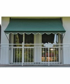 Angerer Klemmmarkise Grün/creme 300 Cm Balkonmarkise Ohne Bohren Klemm-Markise