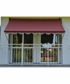 Angerer Klemmmarkise Bordeaux/creme 250 Cm Markise Balkon Balkonmarkise