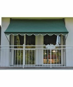 Angerer Klemmmarkise Grün/creme 150 Cm Balkonmarkise Markise Balkon