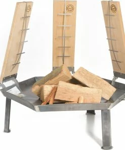 Acerto Feuerschale 55cm + 3 Flammlachsbretter + 5 Stk. Kaminholz Buche