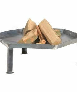Acerto® Massive Eckige Feuerschale 55cm + 5 Stk. Kaminholz Buche