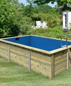 Karibu | Rechteckiger Massivholz Pool 350 X 530 Cm | Pool Leitern Und Zubehör Inkl. Holzpool