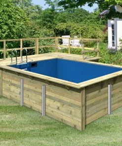 Karibu | Rechteckiger Massivholz Pool 308,7 X 396 Cm | Set Mit 2 Sonnenterrassen Inkl. Holzpool