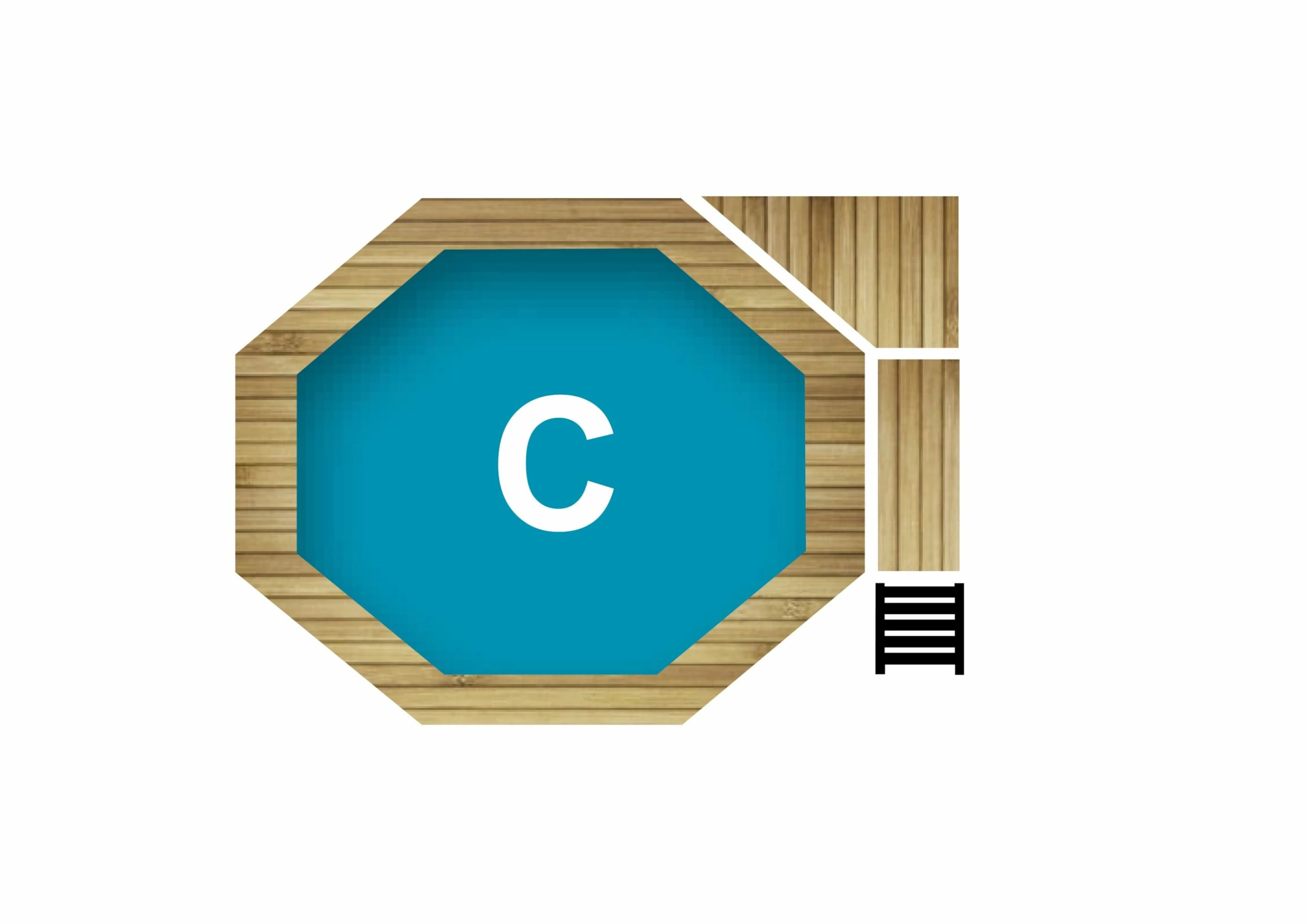 Karibu | Achteck Massivholz Pool 428 X 428 X 124 Cm Modell 2C | SET Inkl. Sonnenterrasse 96 X 199 Cm, Zubehör Und Pool Leitern – Bild 5