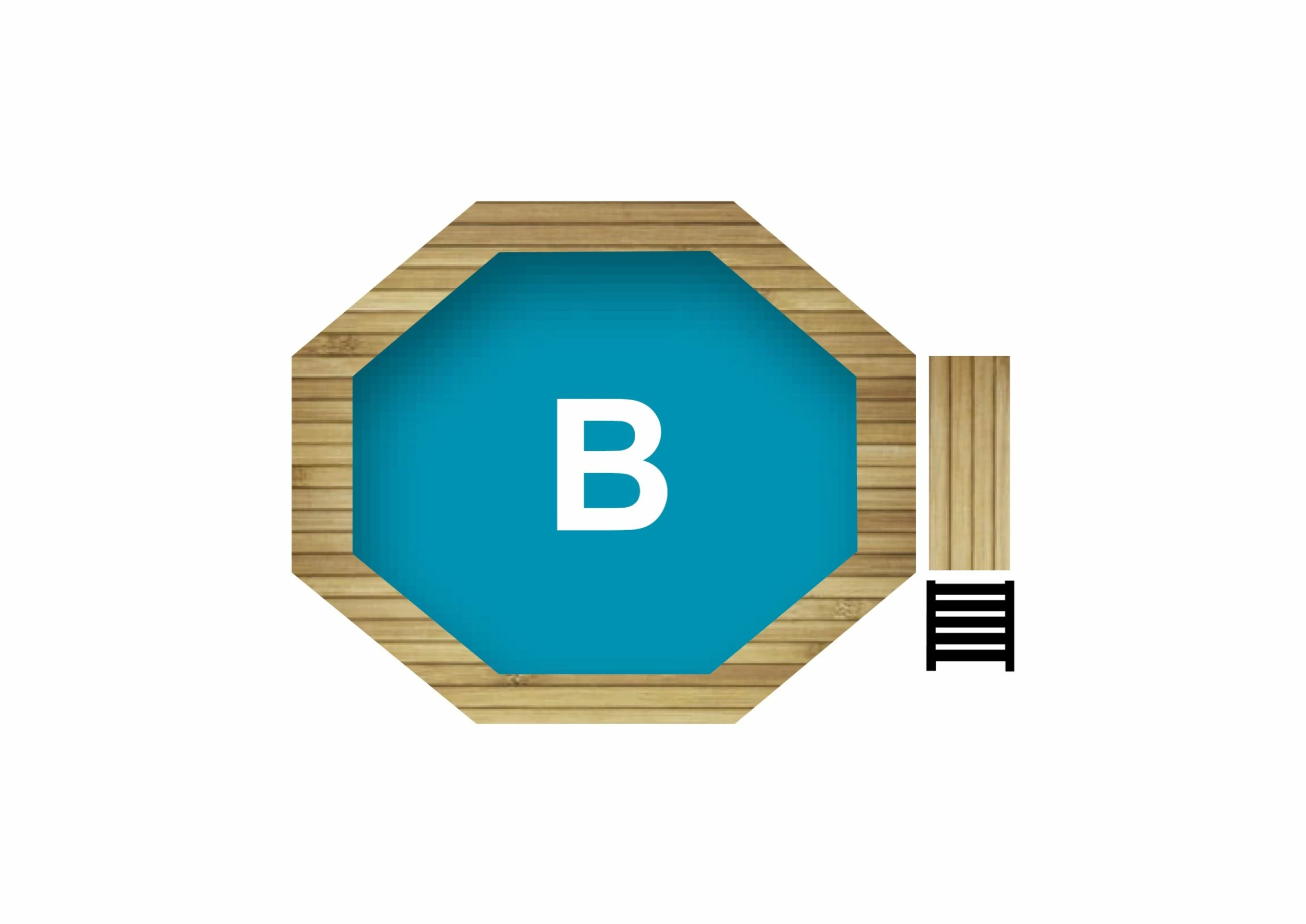 Karibu | Achteck Massivholz Pool 428 X 428 X 124 Cm Modell 2B | SET Inkl. Sonnenterrasse 94,5 X 166 Cm, Zubehör Und Pool Leitern – Bild 5