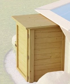 Karibu CHILLROI Holz Box Für Pooltechnik | Nordisches Fichtenholz | 28mm Wandbohlen Stärke