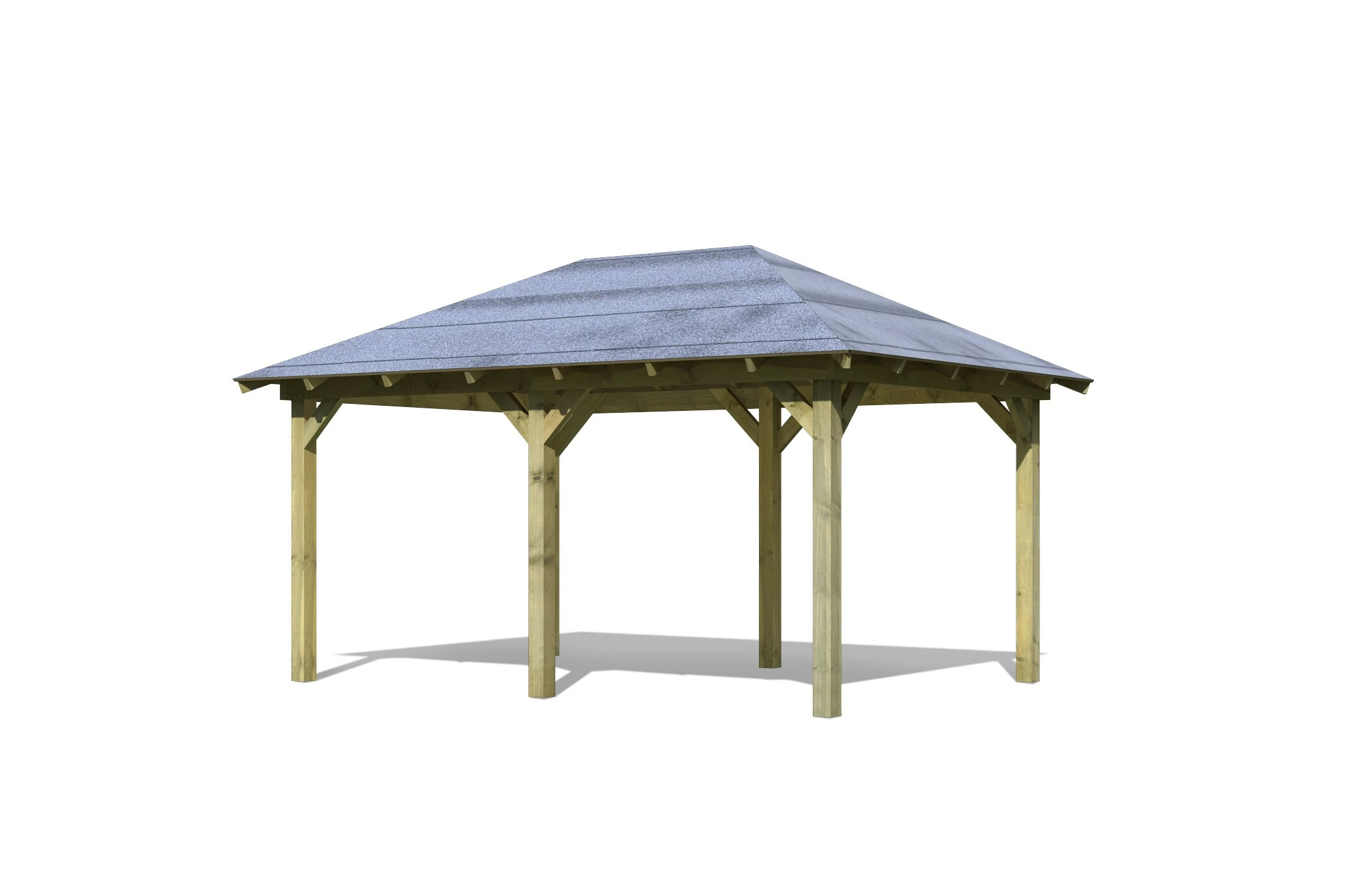 Karibu CHILLROI Rechteckiger Holzpavillon 289 X 429 Cm | Gartenpavillon | Terrassenüberdachung | Kesseldruckimprägniert – Bild 2