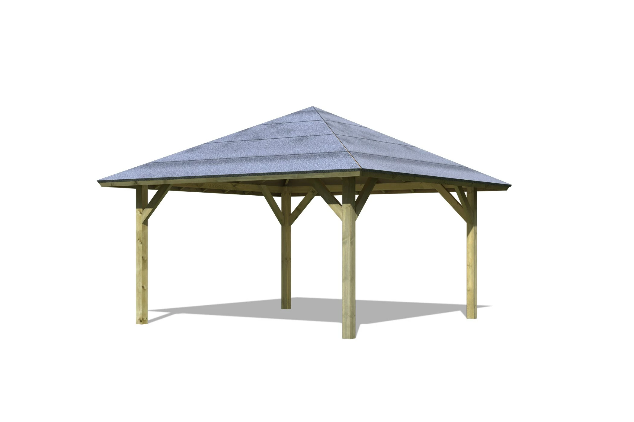 Karibu CHILLROI Quadratischer Holzpavillon 359 X 359 Cm | Gartenpavillon | Terrassenüberdachung | Kesseldruckimprägniert – Bild 2