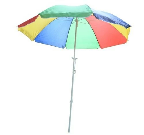 Outsunny Strandschirm Höhenverstellbar Bunt 160 Cm (Ø) | Sonnenschirm Partyschirm Gartenschirm Hawaiischirm – Bild 2