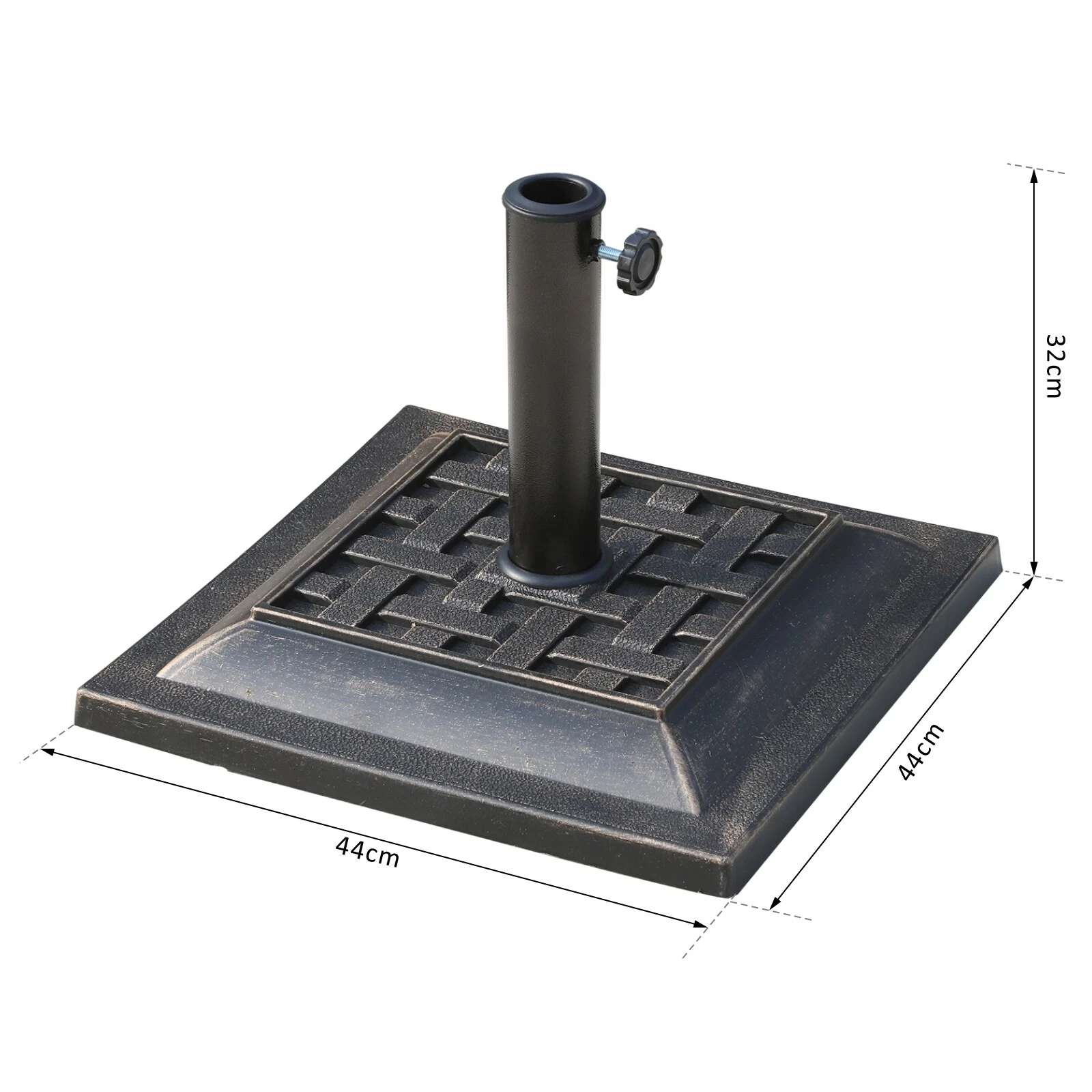 Outsunny Sonnenschirmständer Bronze 44 X 44 X 33 Cm (LxBxH) | Sonnenschirmhalterung Schirmfuß Balkonschirmständer – Bild 5