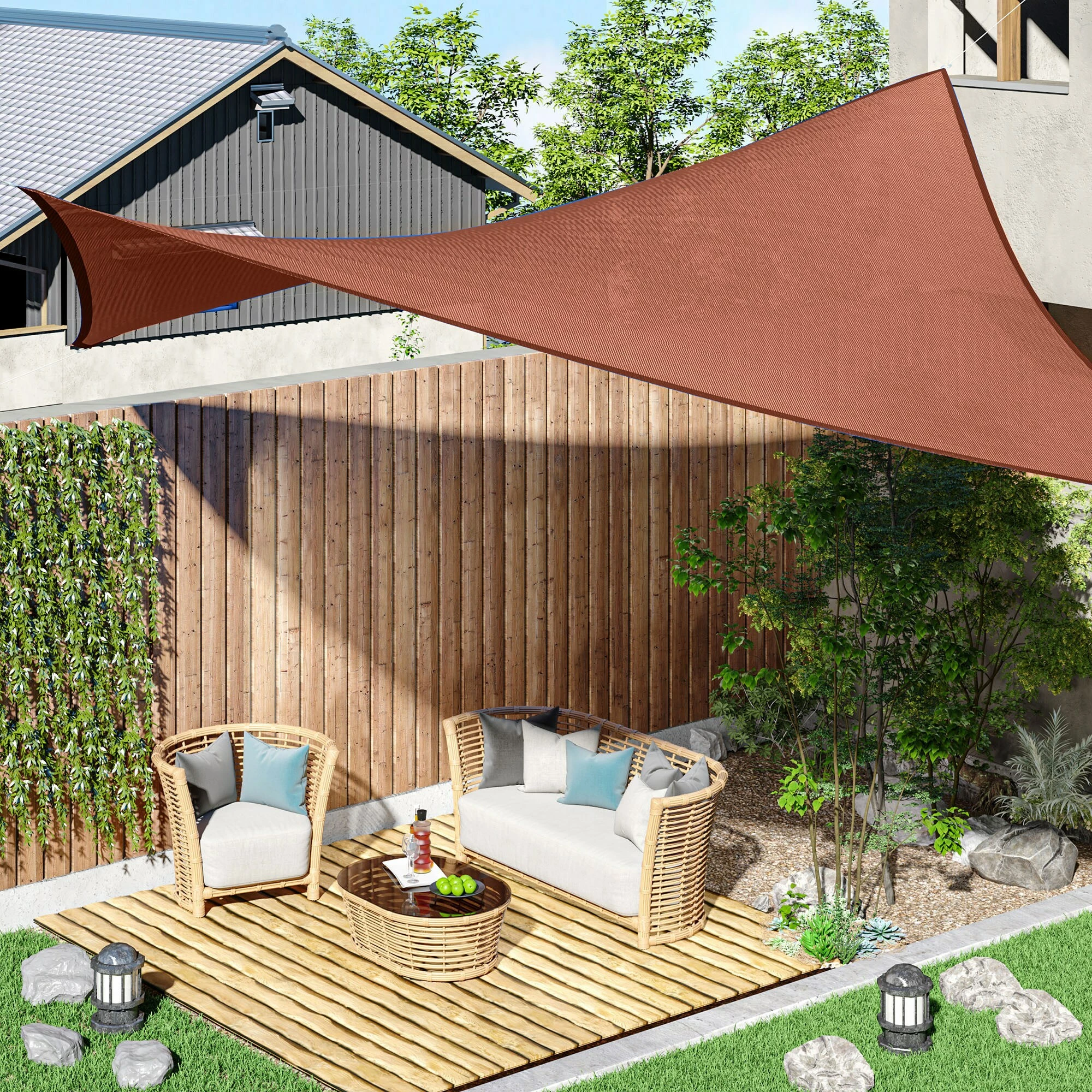 Outsunny Sonnensegel Als Rechteck 300 X 400 Cm (LxB) | Sonnendach Sonnenschutz Rechtecke Dreiecke Quadrat – Bild 3