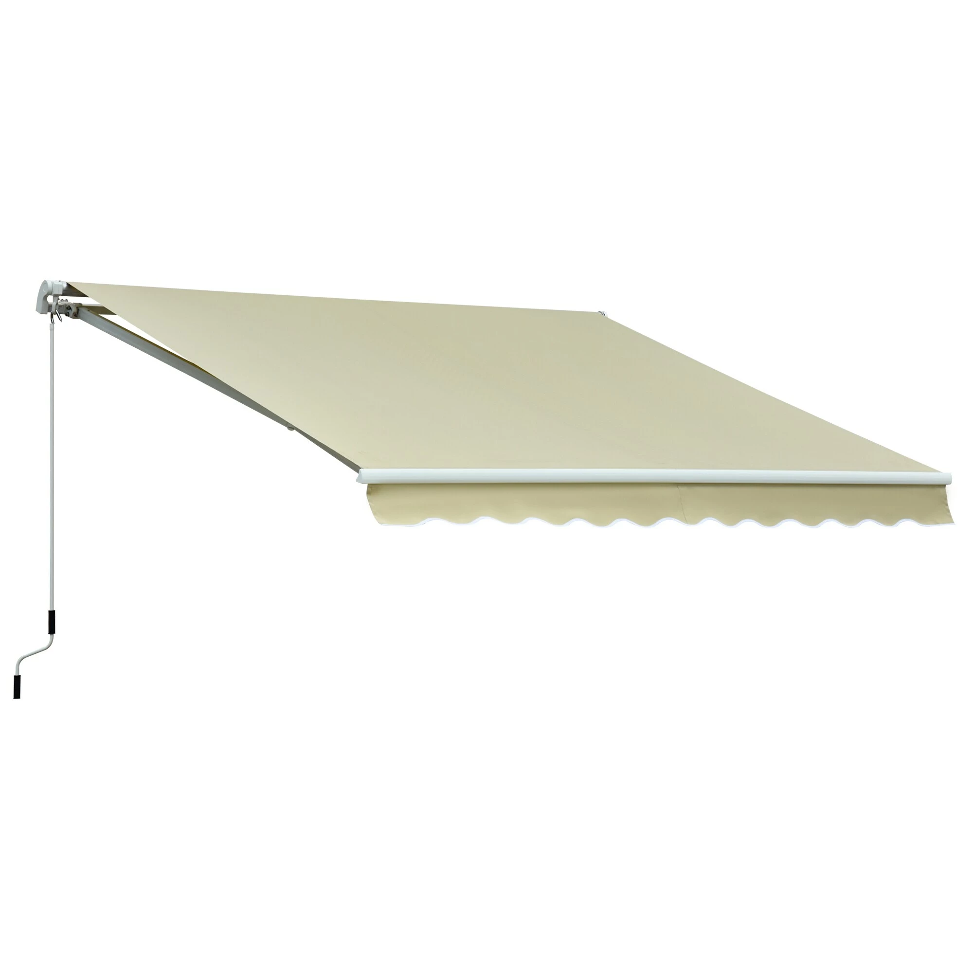 Outsunny Aluminium-Gelenkarm-Markise Beige 3,5 X 2,5m | Alu-Gelenkarm-Markise Alu-Markise Sonnenschutz – Bild 2