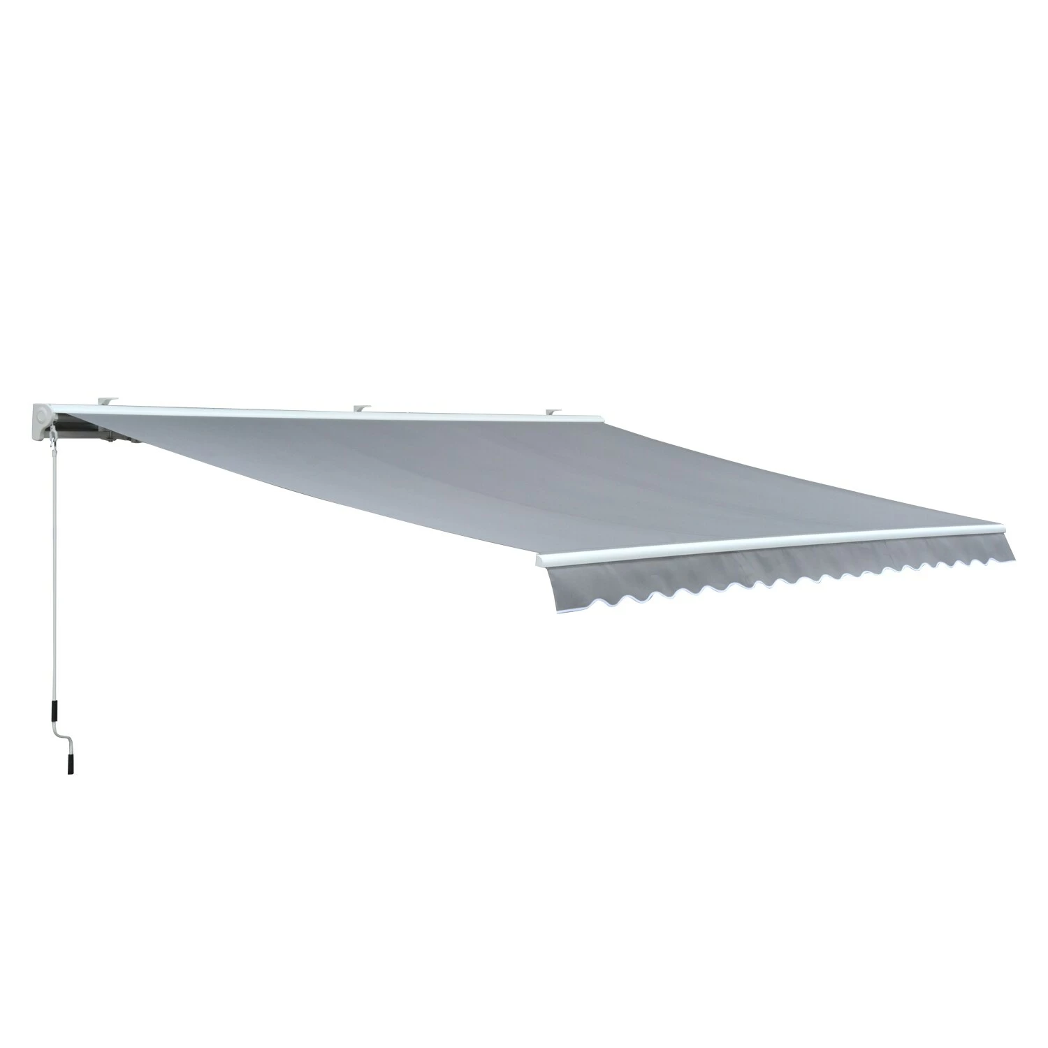 Outsunny Alu Gelenkarm-Markise Für Wandmontage Grau 450 X 300 Cm (BxL) | Aluminium Polyester, Sonnendach, Sonnenschutz, Markise Mit Handkurbel