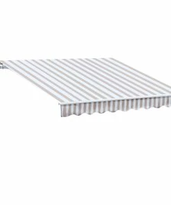 Outsunny Markise Mit Handkurbel Weiß/beige 300 X 250 Cm (BxL) | Gelenkarmmarkise Sonnenschutz Terrassenüberdachung