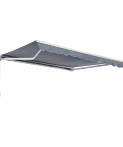 Outsunny Klemmmarkise Mit Handkurbel Grau 300 X 250 Cm (LxB) | Balkonmarkise Markise Mit Faltarm Sonnenschutz