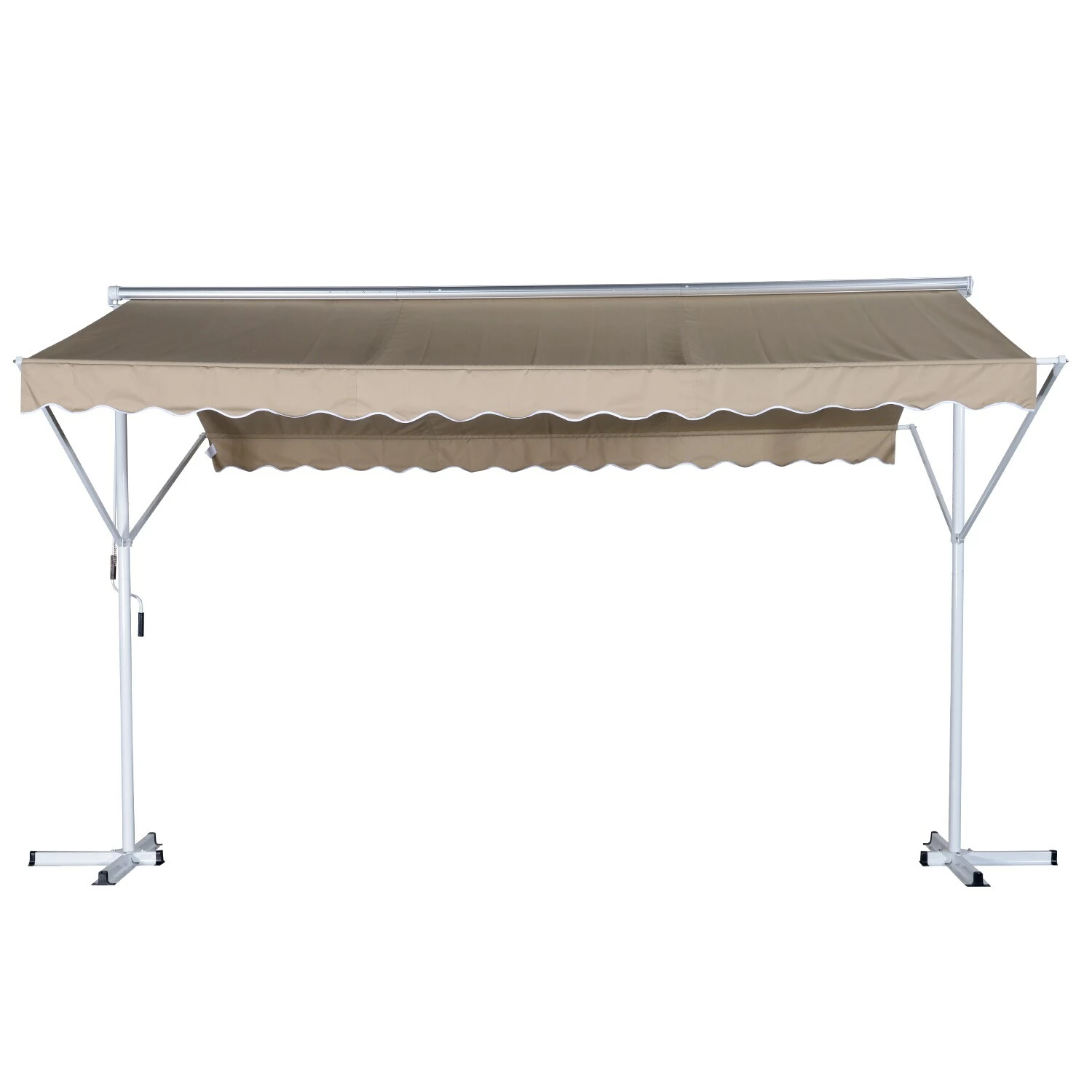 Outsunny Standmarkise Mit Kurbel 295 X 294 X 250 Cm (LxBxH) | Balkonmarkise Gartenmarkise Sonnenschutz – Bild 6