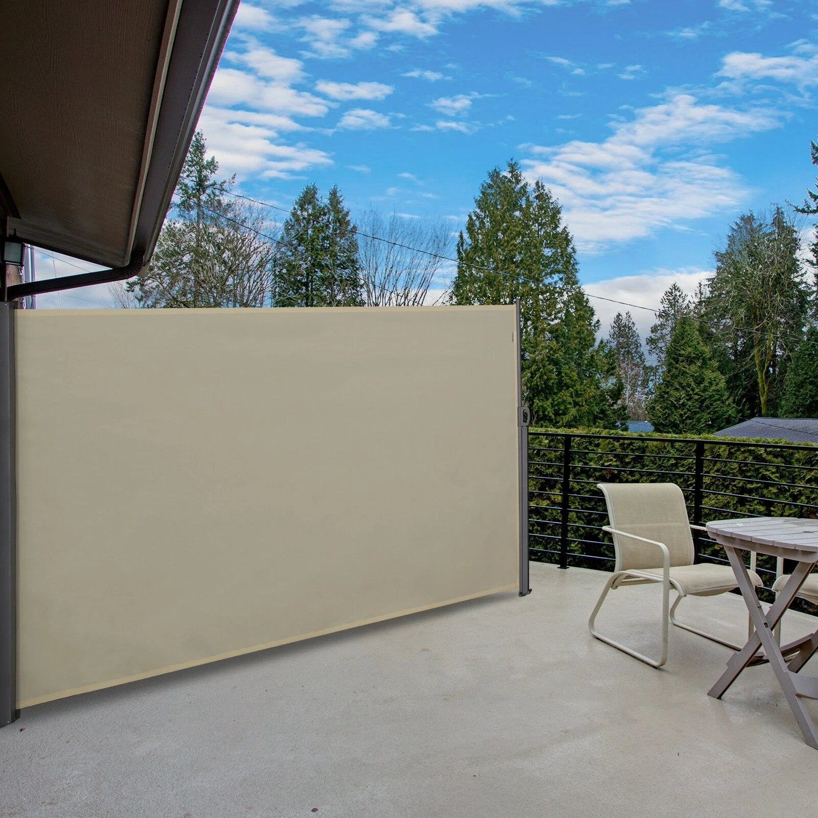 Outsunny Seitenmarkise 3 X 1,8 M 300 X 180 Cm (LxH) | Sichtschutz Sonnenschutz Seitenrollo Windschutz – Bild 4