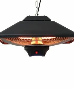 Outsunny Heizstrahler Mit Fernbedienung Schwarz 43 X 43 X 25 Cm (LxBxH) | Heizpilz Terrassenheizung Deckenheizstrahler