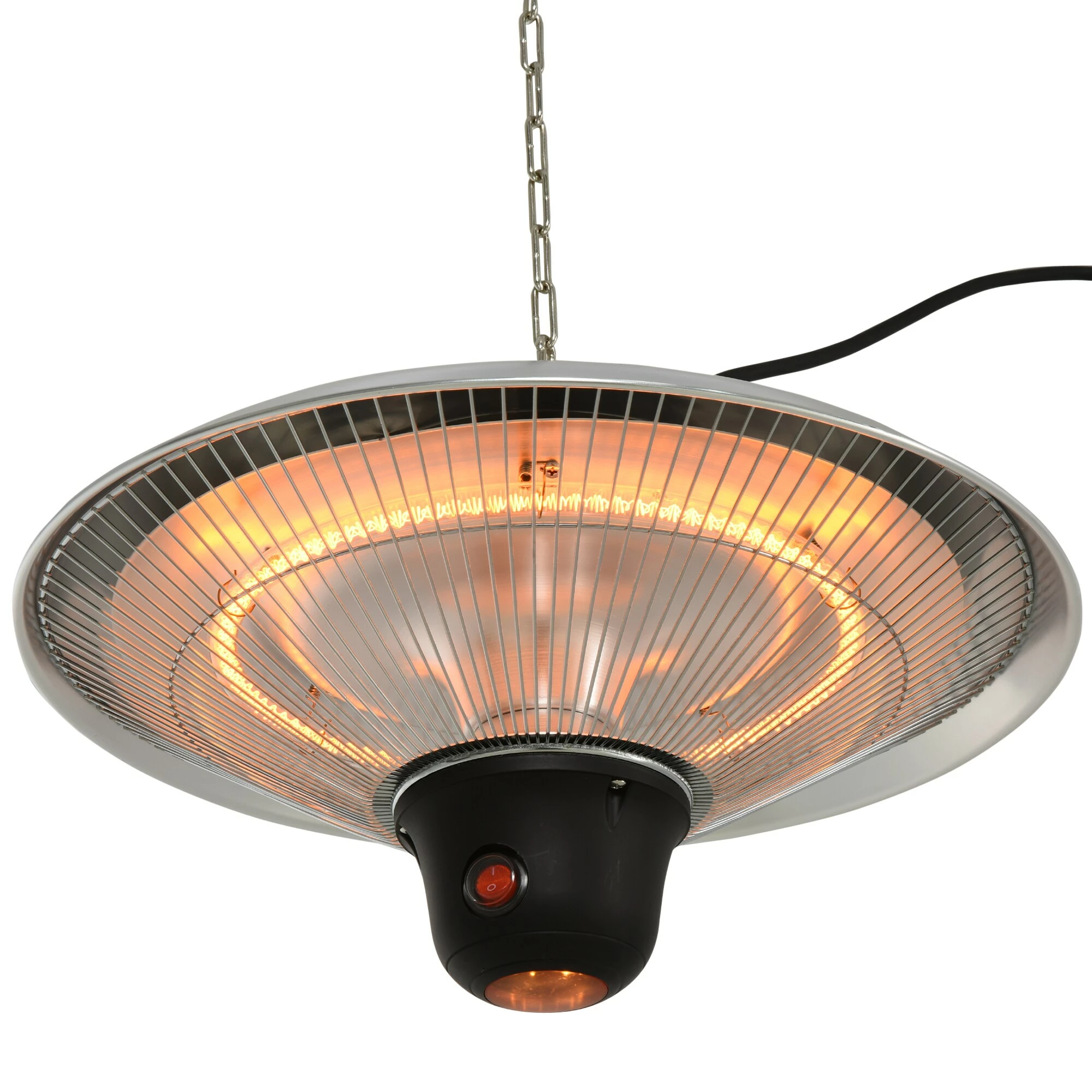 Outsunny Deckenheizstrahler Inkl. Fernbedienung Silber 42 X 26 Cm (ØxH) | Heizstrahler Terrassenstrahler Wärmestrahler – Bild 6