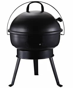 Outsunny Kugelgrill Tragbar Und Mit Dreibeinfuß Ø36,5 X H54 Cm | Holzkohlegrill Grillrost Holzkohle Grillstation Grill Tragbar