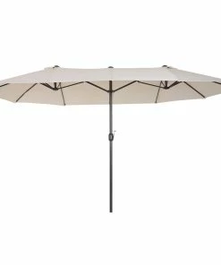 Outsunny Marktschirm Mit Handkurbel 460 X 270 X 240 Cm (LxBxH) | Doppelsonnenschirm Gartenschirm Terrassenschirm
