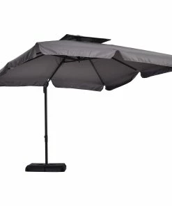 Outsunny Ampelschirm Mit Doppeldach 270 X 270 X 260 Cm (LxBxH) | Sonnenschirm Terrassenschirm Gartenschirm Sonnenschutz