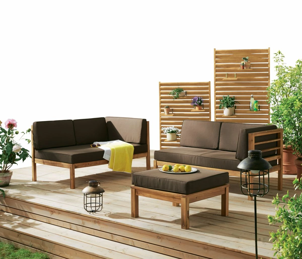 Trendfabrik Outdoor-Sichtschutz, Klein Lamellen Hellbraun 120 Cm – Bild 3