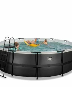 Trendfabrik Pool Black Leather, Ø450 Cm Schwarz