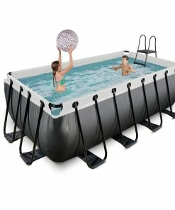 Trendfabrik Pool Black Leather, 400 X 200 X 122 Cm Schwarz