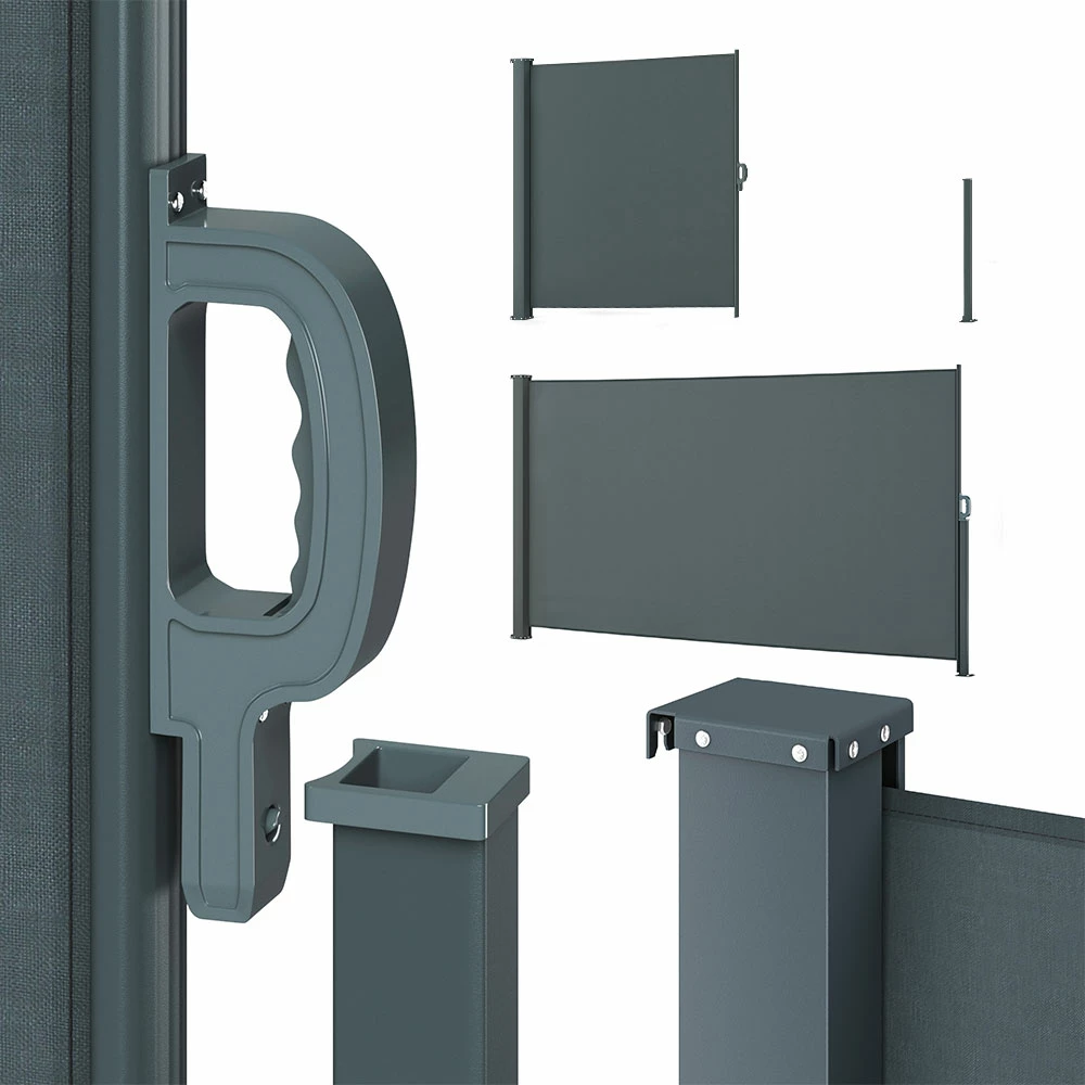 Oskar Seitenmarkise Sichtschutz 180x350cm Sonnenschutz Seitenrollo Markise Anthrazit – Bild 5