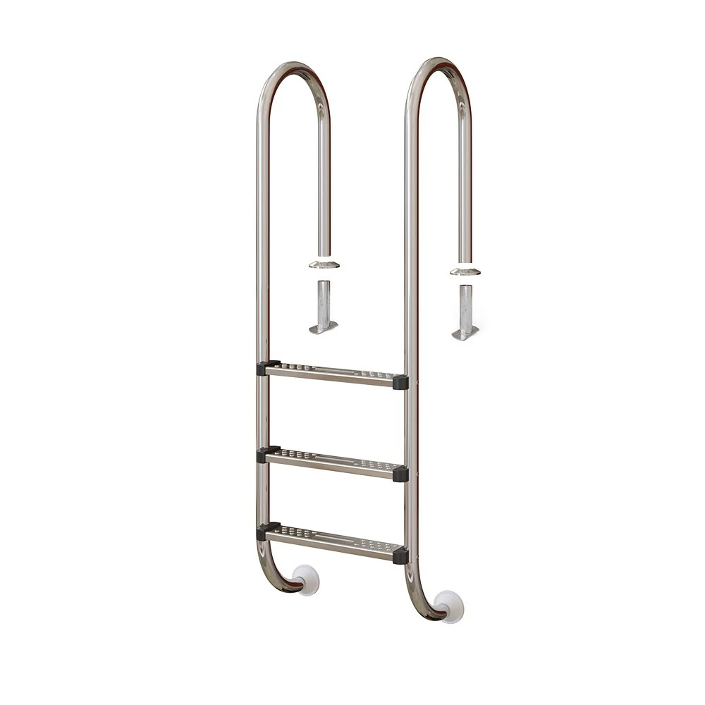 Oskar Poolleiter Einbauleiter 3 Stufen Schwimmbadleiter V2A Edelstahl Pool Einstieg – Bild 2