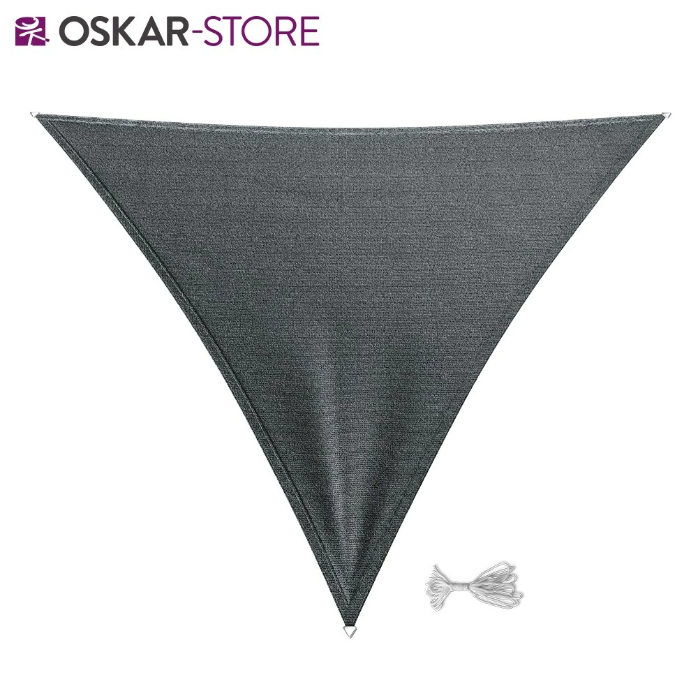 Oskar-Store OSKAR Sonnensegel Dreieck 3x3x3 Anthrazit Sonnenschutz Windschutz UV-Schutz HDPE – Bild 2