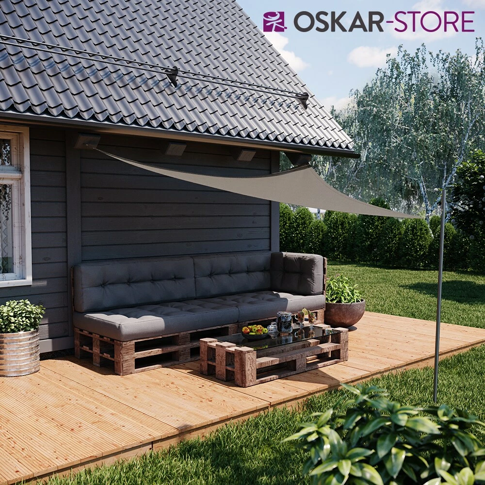 Oskar-Store OSKAR Sonnensegel Dreieck 3x3x3 Anthrazit Sonnenschutz Windschutz UV-Schutz HDPE – Bild 4