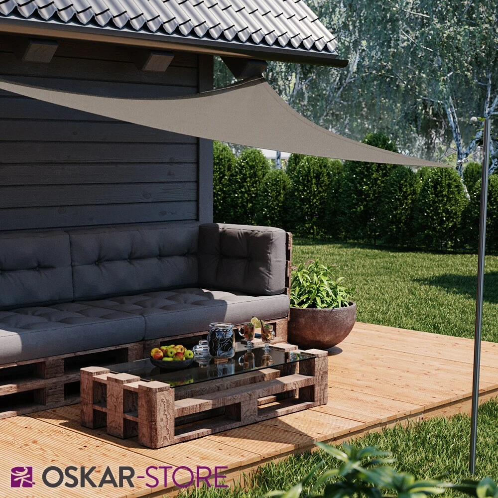 Oskar-Store OSKAR Sonnensegel Dreieck 3x3x3 Anthrazit Sonnenschutz Windschutz UV-Schutz HDPE – Bild 5