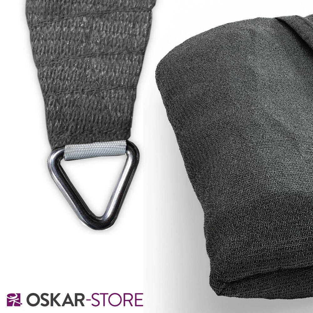 Oskar-Store OSKAR Sonnensegel Dreieck 3x3x3 Anthrazit Sonnenschutz Windschutz UV-Schutz HDPE – Bild 6