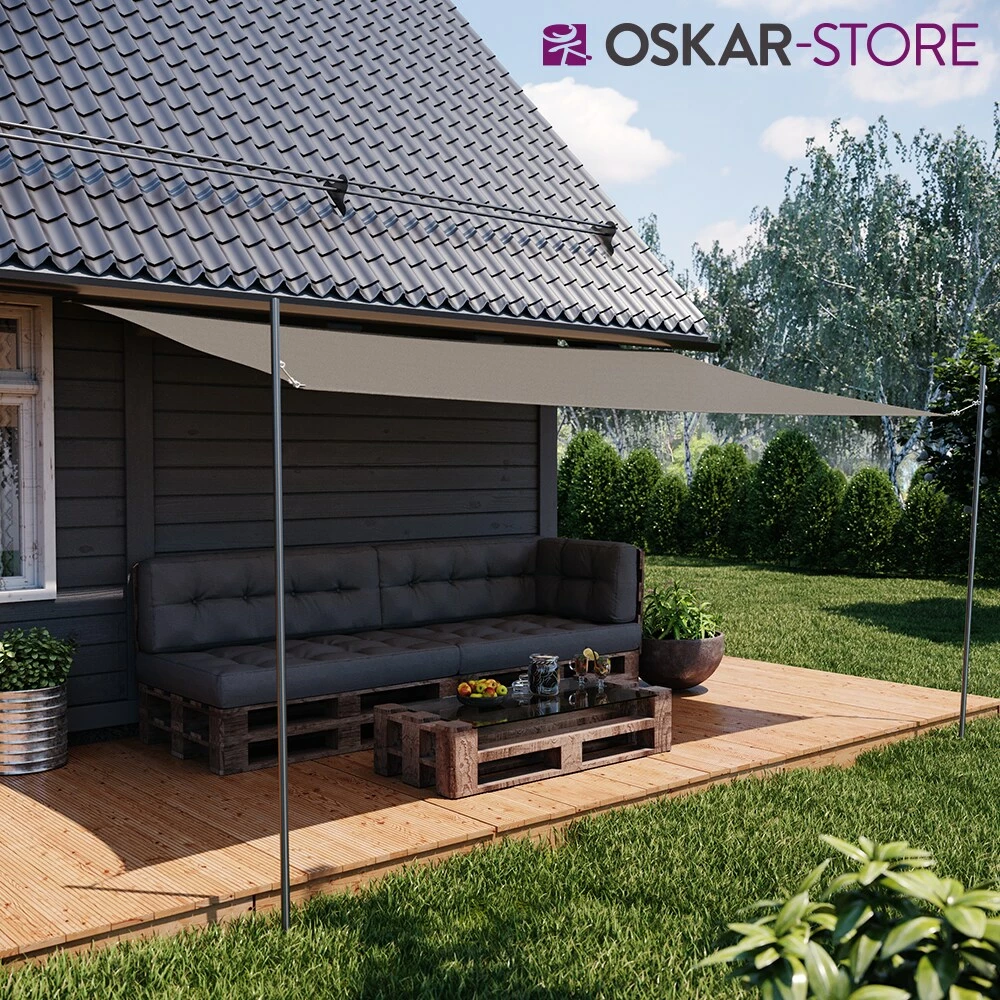 Oskar-Store OSKAR Sonnensegel Rechteck 2x4 Anthrazit Sonnenschutz Windschutz UV-Schutz HDPE – Bild 4