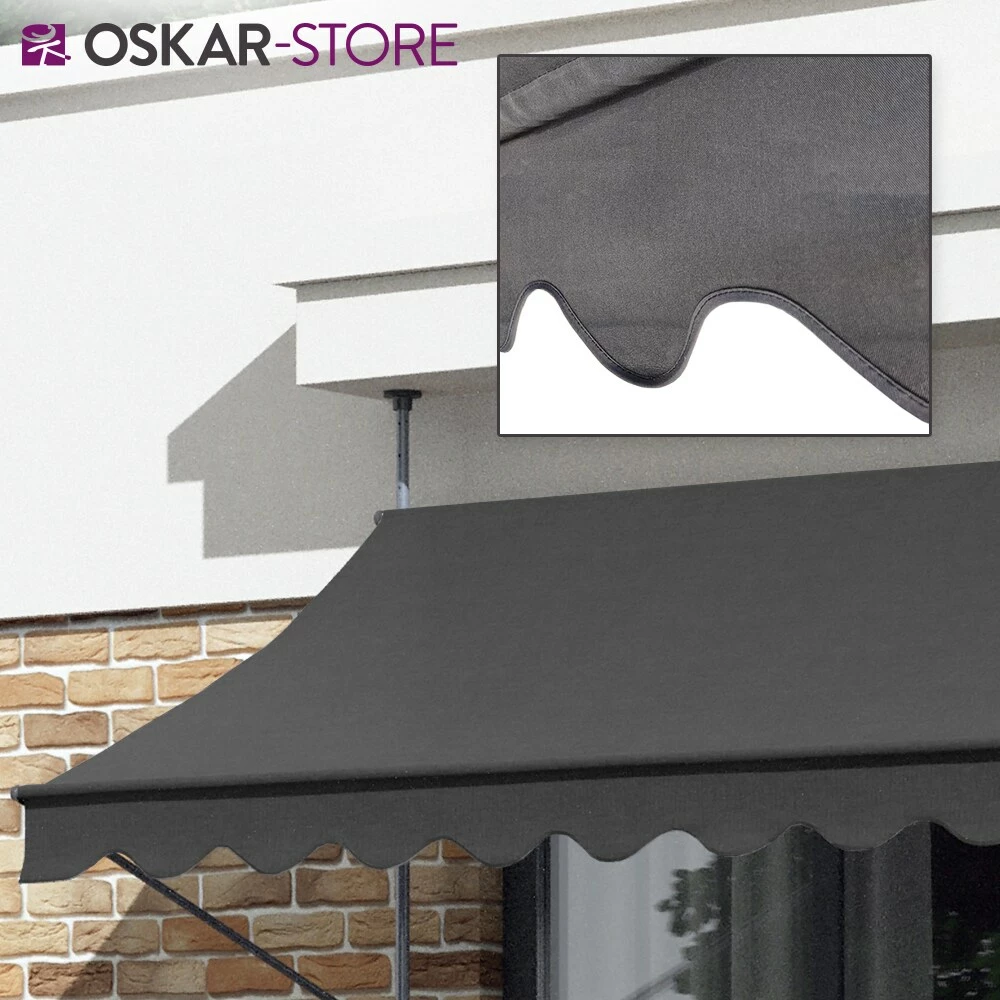 Oskar-Store Klemmmarkise 300x120cm Balkonmarkise Einrollbar Handkurbel Markise Mit Gestell â Bild 5