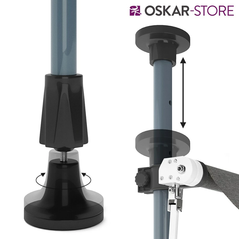 Oskar-Store Klemmmarkise 300x120cm Balkonmarkise Einrollbar Handkurbel Markise Mit Gestell â Bild 6