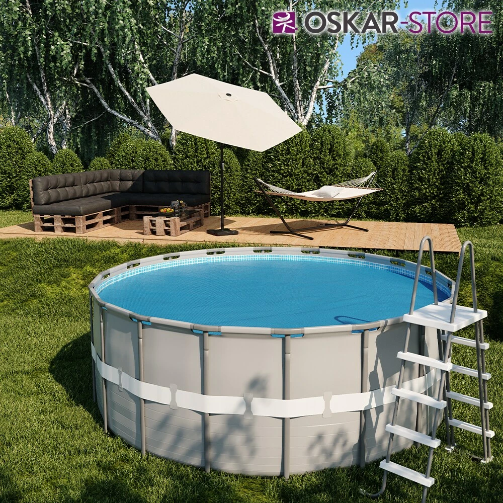 Oskar-Store Oskar Solarfolie Pool Rund 366cm Solarplane 400µ My Poolheizung Solarabdeckplane – Bild 4