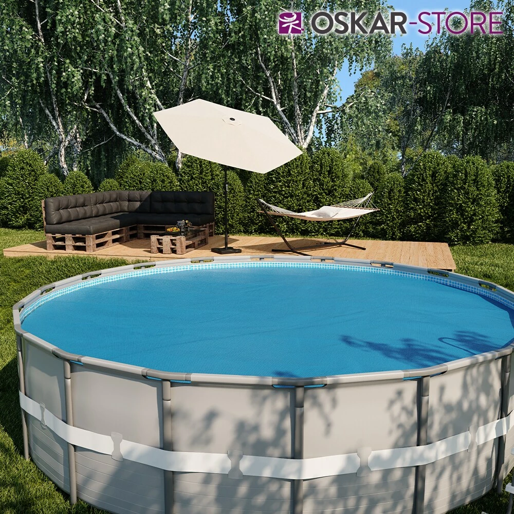 Oskar-Store Oskar Solarfolie Pool Rund 549cm Solarplane 400µ My Poolheizung Solarabdeckplane – Bild 4
