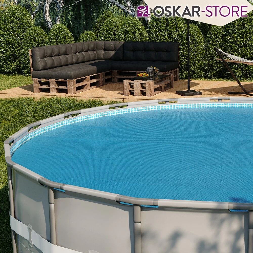 Oskar-Store Oskar Solarfolie Pool Rund 549cm Solarplane 400µ My Poolheizung Solarabdeckplane – Bild 5