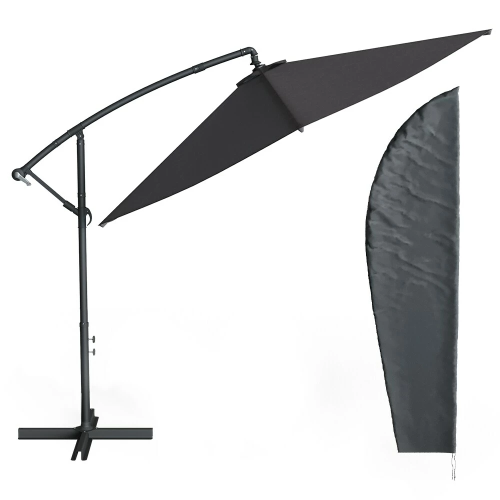 OK-Living Ampelschirm Sonnenschirm 300cm Inkl. Schutzhülle Gartenschirm Marktschirm Kurbel – Bild 2