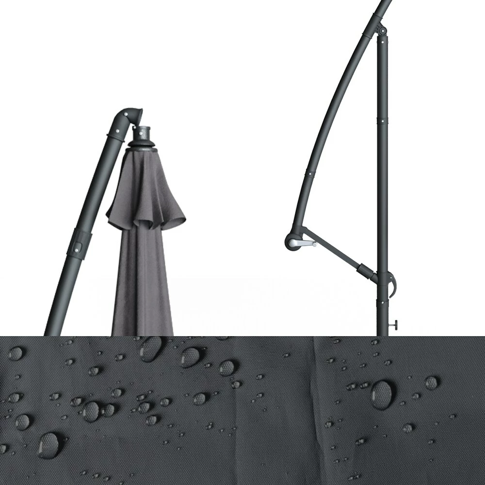 OK-Living Ampelschirm Sonnenschirm 300cm Inkl. Schutzhülle Gartenschirm Marktschirm Kurbel – Bild 6