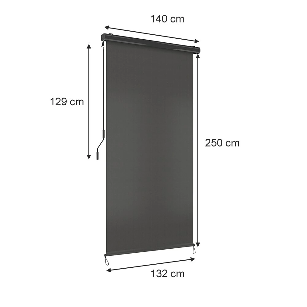 OK-Living Senkrechtmarkise Sonnenschutzrollo Seitenmarkise Anthrazit 250x140 Cm – Bild 3