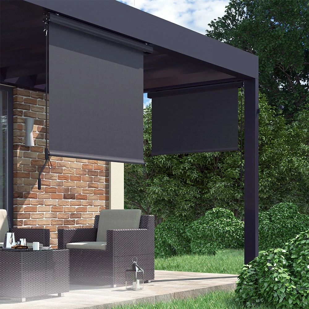 OK-Living Senkrechtmarkise Sonnenschutzrollo Seitenmarkise Anthrazit 250x140 Cm – Bild 4