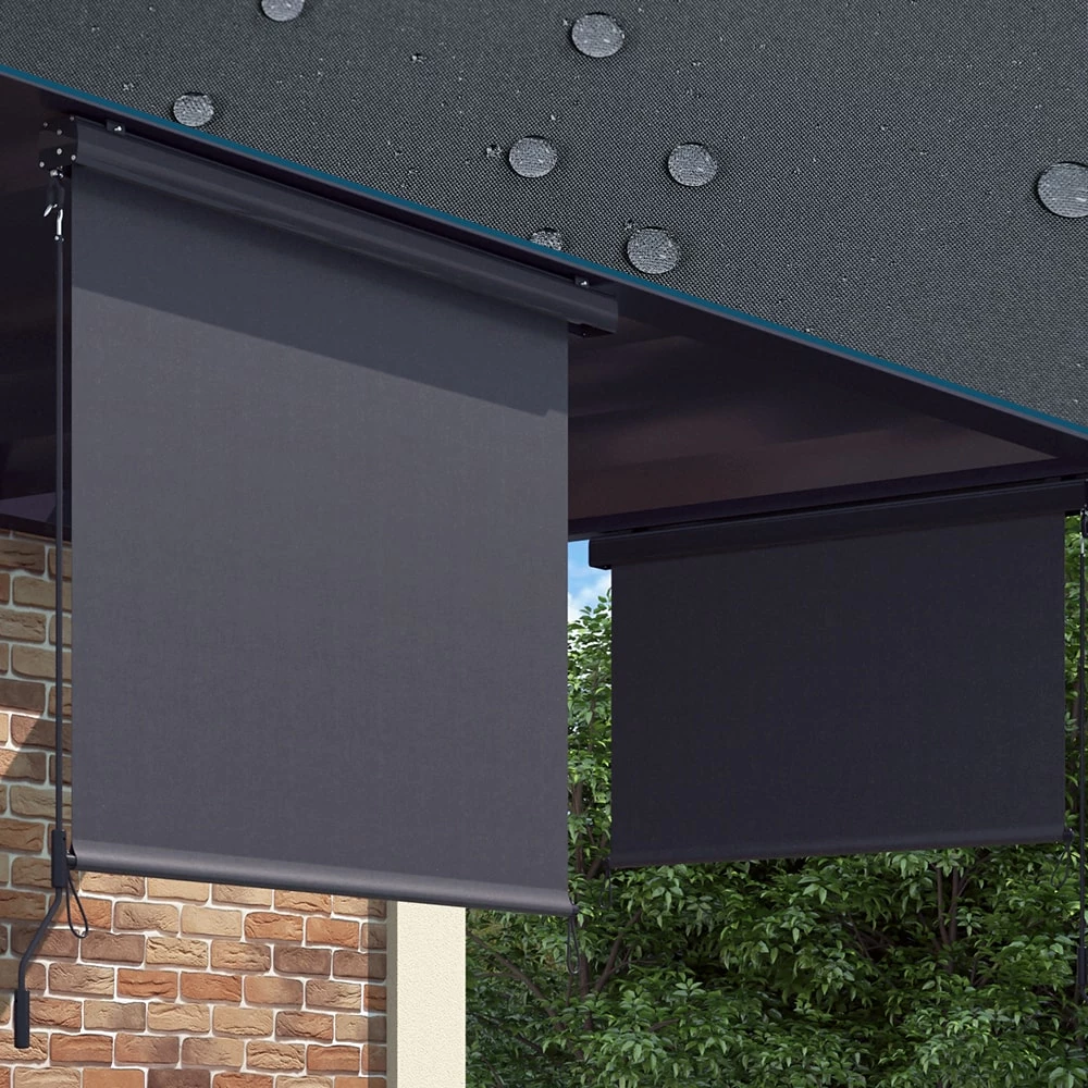 OK-Living Senkrechtmarkise Sonnenschutzrollo Seitenmarkise Anthrazit 250x140 Cm – Bild 5