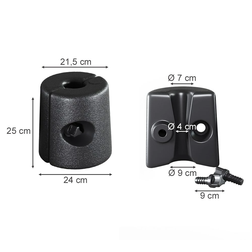 OK-Living Pavillongewicht Pavillonstandfüße Beschwerung Anthrazit Gartenzelt – Bild 3