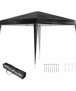 OK-Living Gartenpavillon Faltpavillon Pavillon Anthrazit 3x3m Faltbar Partyzelt