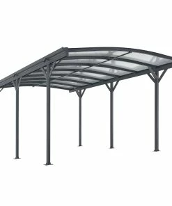 Juskys Carport Mit Bogendach 5x3 M – Freistehende Überdachung Aus Aluminium Mit Doppelstegplatten
